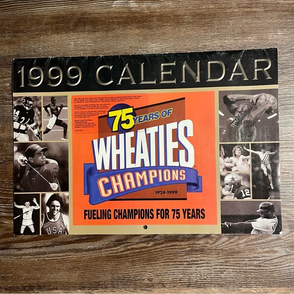 Other Wheaties Calendar 75 Years Of Champions 1999 Sports Collectible other-wheaties-calendar-75-years-of-champions-1999-sports-collectible